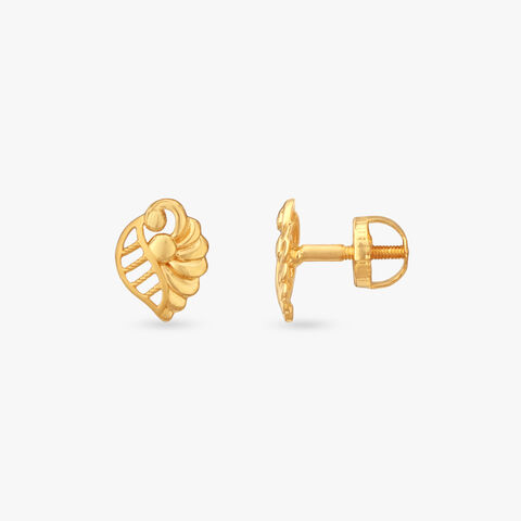 Little Curl Gold Stud Earrings for Kids