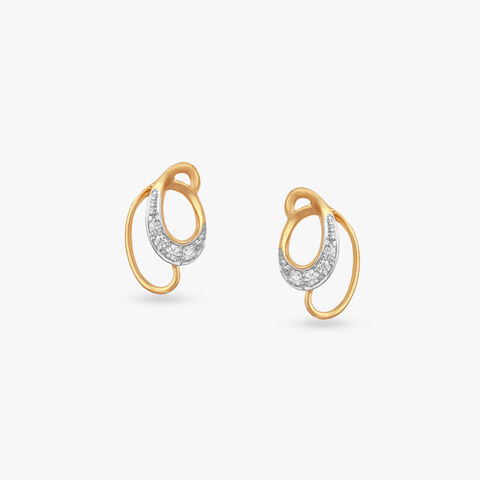 Radiant Loop Diamond Stud Earrings