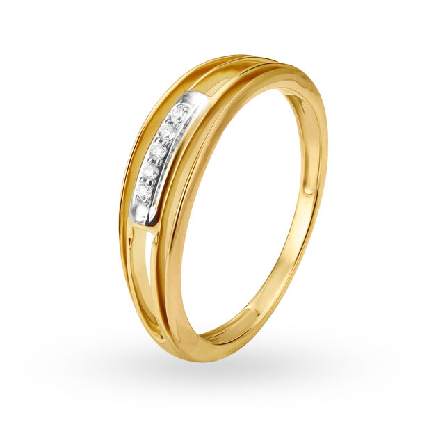 Eclectic 18 Karat Gold And Diamond Finger Ring,,hi-res image number null