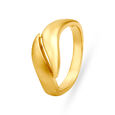 Enrapturing Yellow Gold Waved Finger Ring,,hi-res image number null