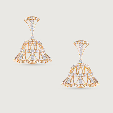 Gilded Lippan Gold & Diamond Jhumka