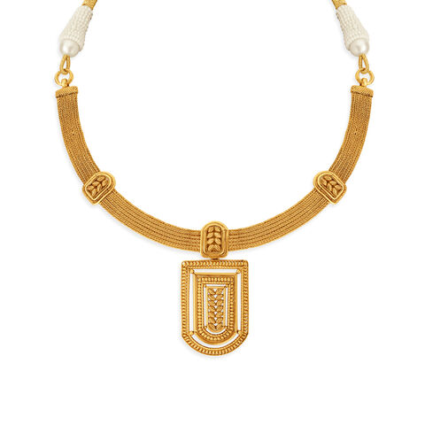 Surreal Geometric Gold Necklace Set