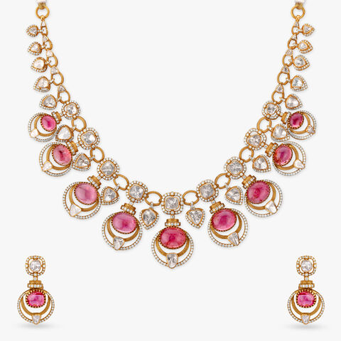 Tourmaline Halo Drop Necklace Set
