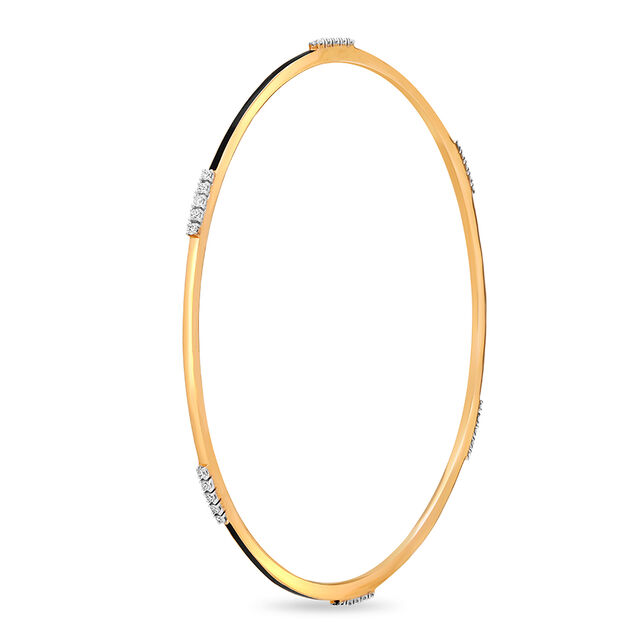 14 Karat Yellow Gold Dainty Diamond Bangle,,hi-res image number null