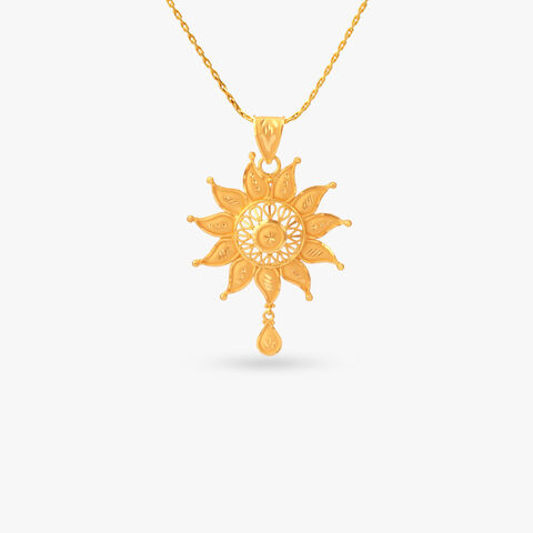 Radiant Sunburst Gold Pendant
