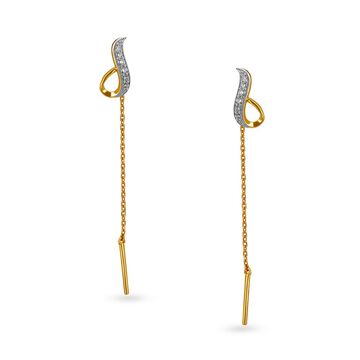 Svelte 18 Karat Yellow Gold And Diamond Earrings