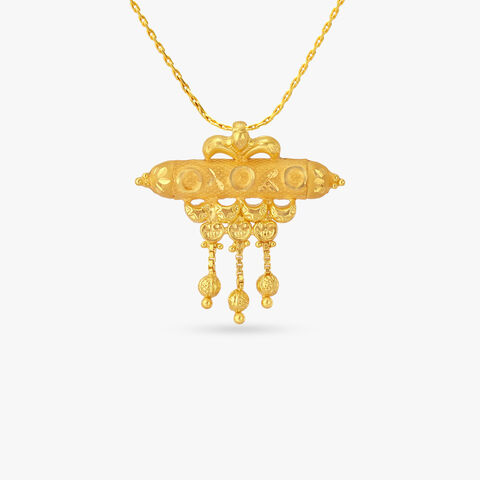 Vine Medallion Gold Pendant