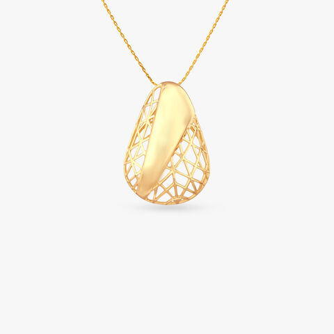 Prism Flow Gold Pendant and Earring Set