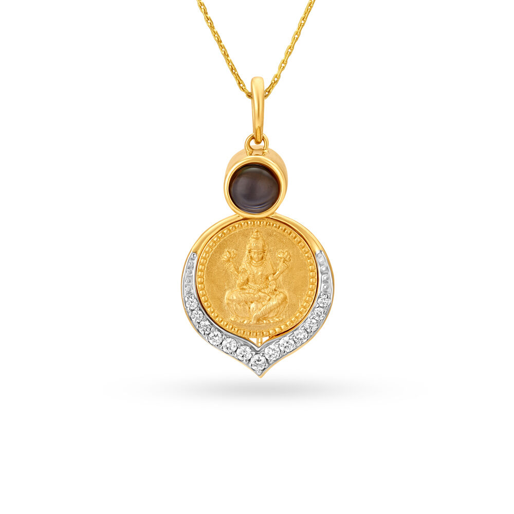 Gold coin diamond discount pendant