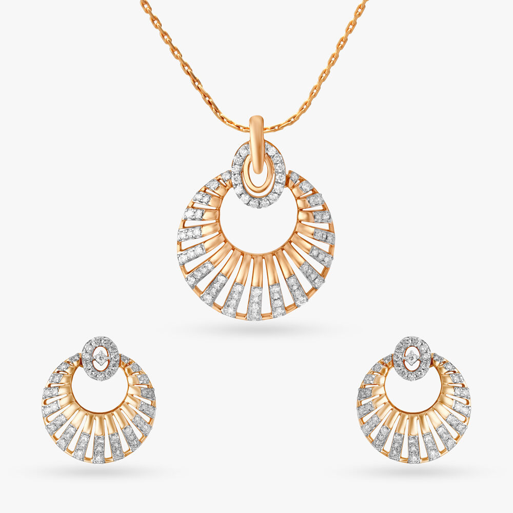 Tanishq diamond store necklace with earrings