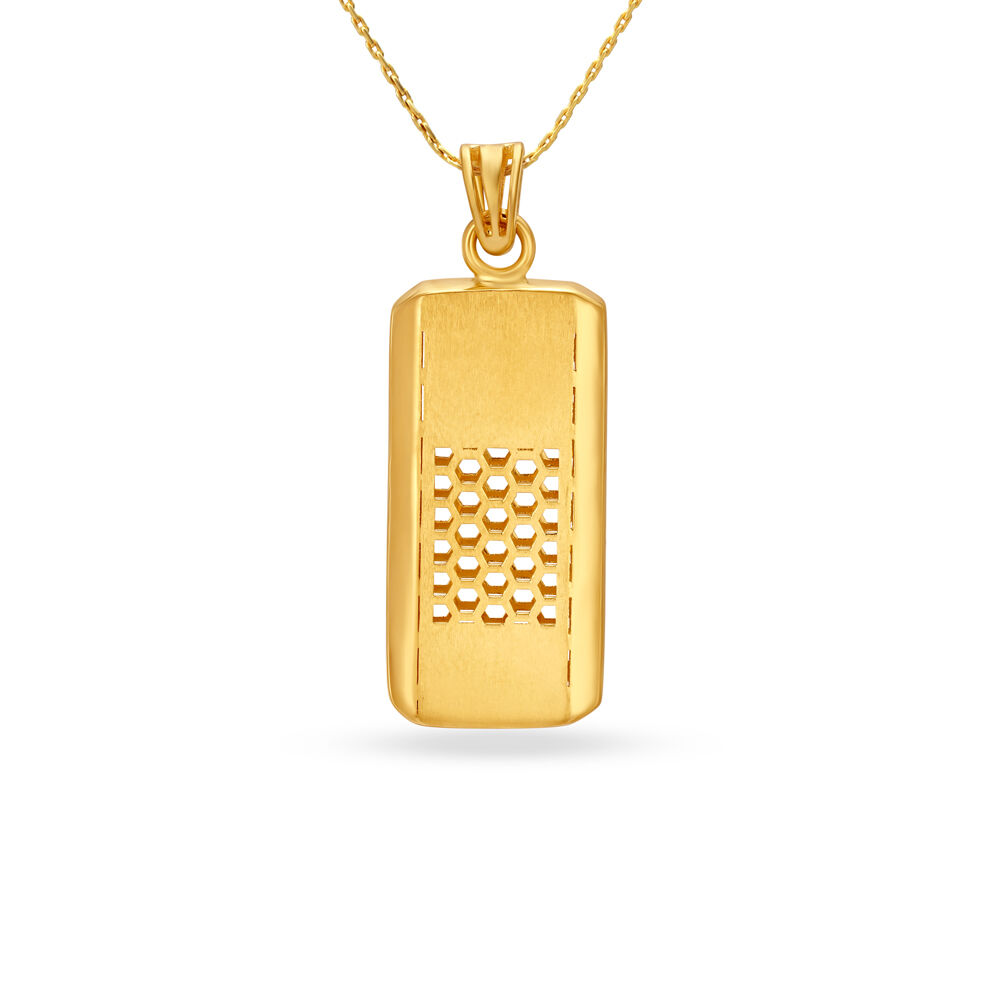 Mens gold top picture pendant