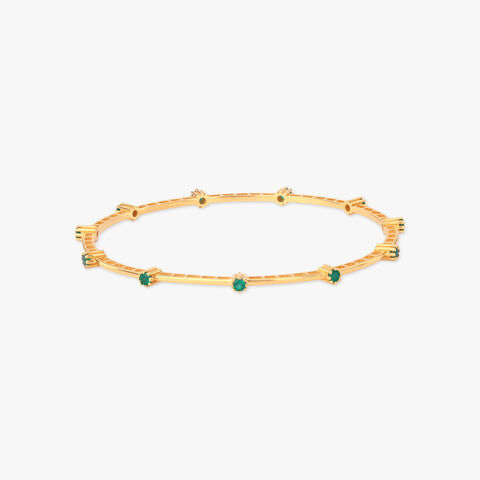 Verdant Rhythm Gold Bangles