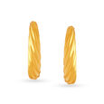 22 KT Yellow Gold Twisted Hoop Earrings,,hi-res image number null
