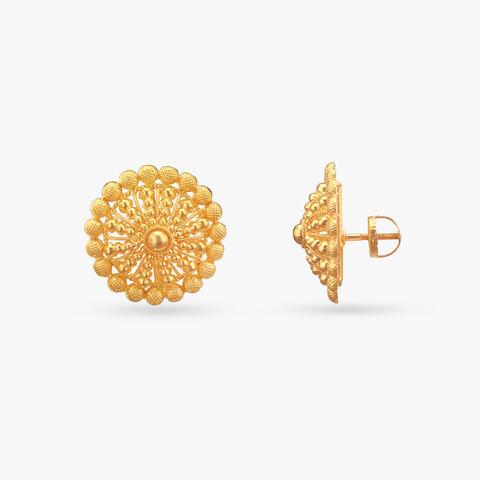 Regalia Crest Gold Stud Earrings