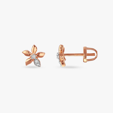 Tiny Bloom Diamond Stud Earrings For kids