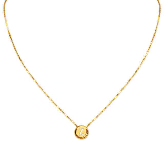 Letter Z Gold Pendant with Chain For Kids,,hi-res image number null