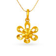Stunning 22 Karat Gold Isometric Floral Pendant,,hi-res image number null