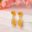 Ornate Spiral Motif Gold Drop Earrings,,hi-res image number null