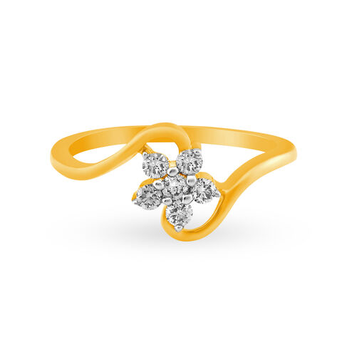 Delicate Twirl Diamond Finger Ring