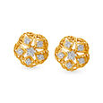 Contemporary Fancy Diamond Stud Earrings in Yellow and White Gold,,hi-res image number null