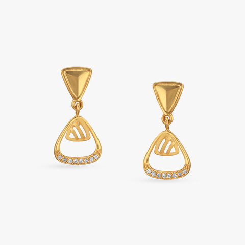 Chic Prism Gold Drop Earrings