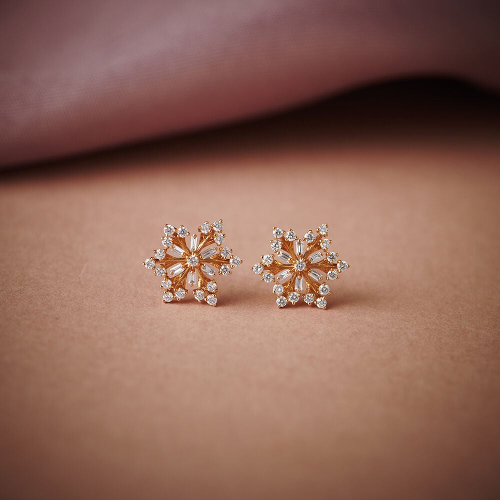 Gentle Bloom Diamond Stud Earrings