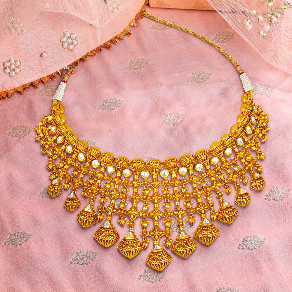 Punjabi gold necklace design sale