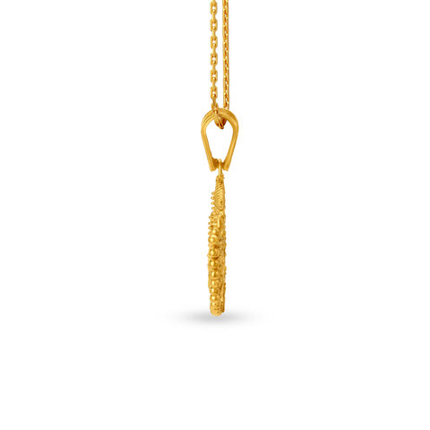 Traditional Yellow Gold Semicircle Pendant