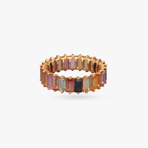 Prismatic Bliss Gold Finger Ring