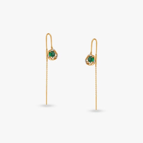 Sculpted Sphere Diamond Drop Earrings