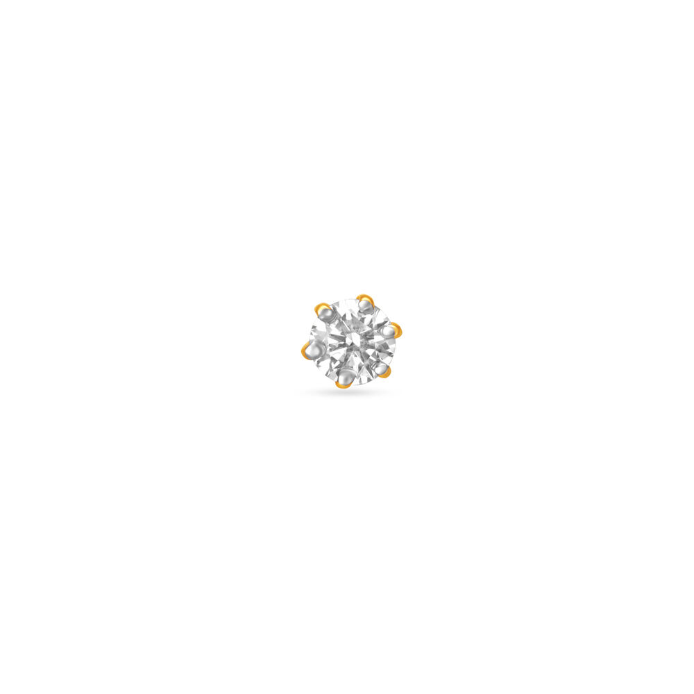 Arresting Single Stone Diamond Nose Pin