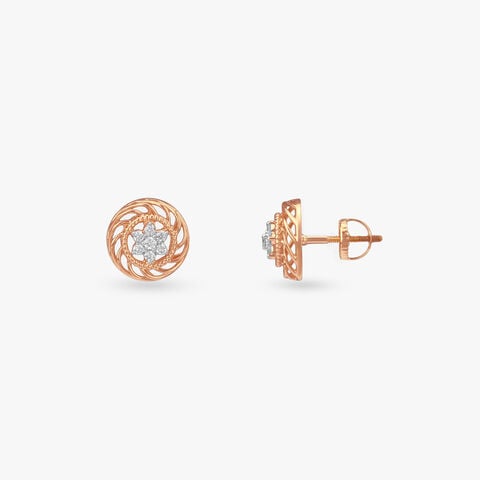Twilight Spiral Diamond Stud Earrings