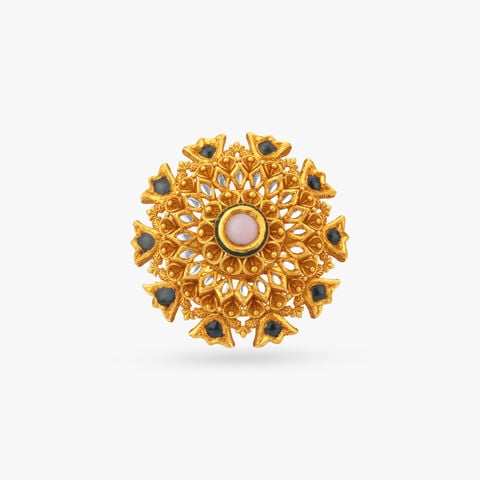 Sunburst Kundan Antique Ring