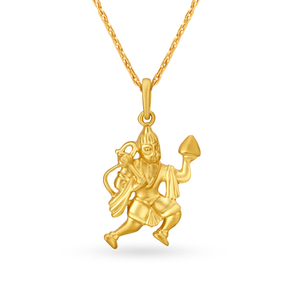 Divine 22 Karat Yellow Gold Hanuman Pendant