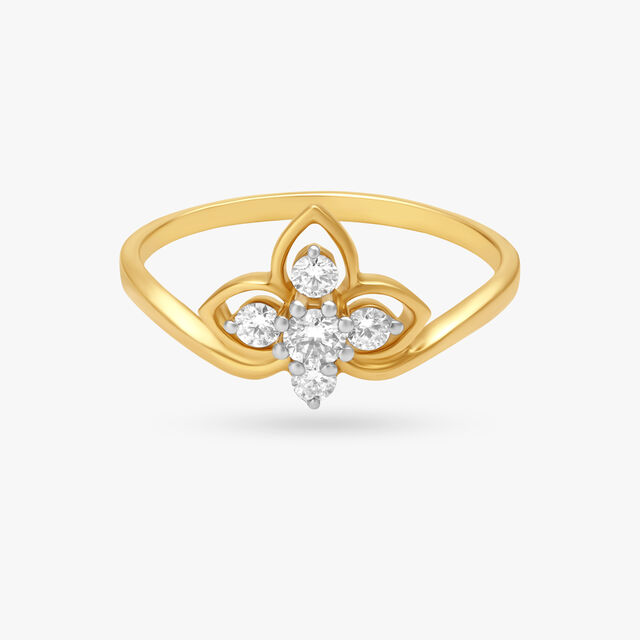 Elegant Floral Diamond Ring,,hi-res image number null