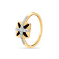 18 KT Yellow Gold Geometric Sparkle Diamond Ring,,hi-res image number null