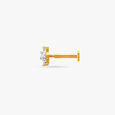 Petite Floral Gold and Diamond Nose Pin,,hi-res image number null