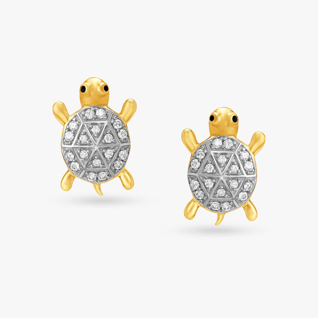Turtle diamond earrings clearance