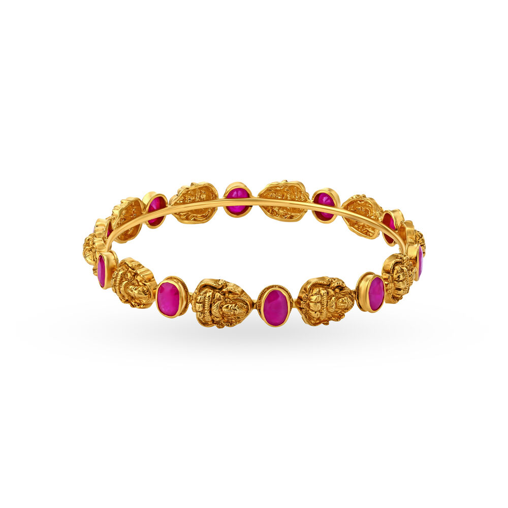 Tanishq gold new arrivals ruby bangles