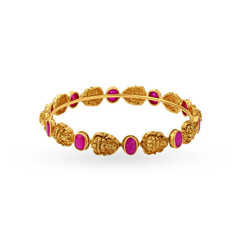 Captivating Gold Ruby Bangle