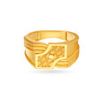 Criss Cross And Layer Pattern Gold Finger Ring For Men,,hi-res image number null