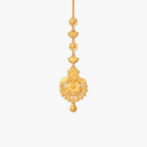 Petal Medallion Gold Maang Tikka