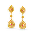 Charming Gold Drop Earrings with Gemstones,,hi-res image number null