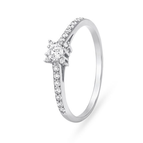 Sleek Stunning Diamond Solitaire Look Finger Ring