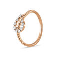 14 KT Wavy Rose Gold and Diamond Ring,,hi-res image number null