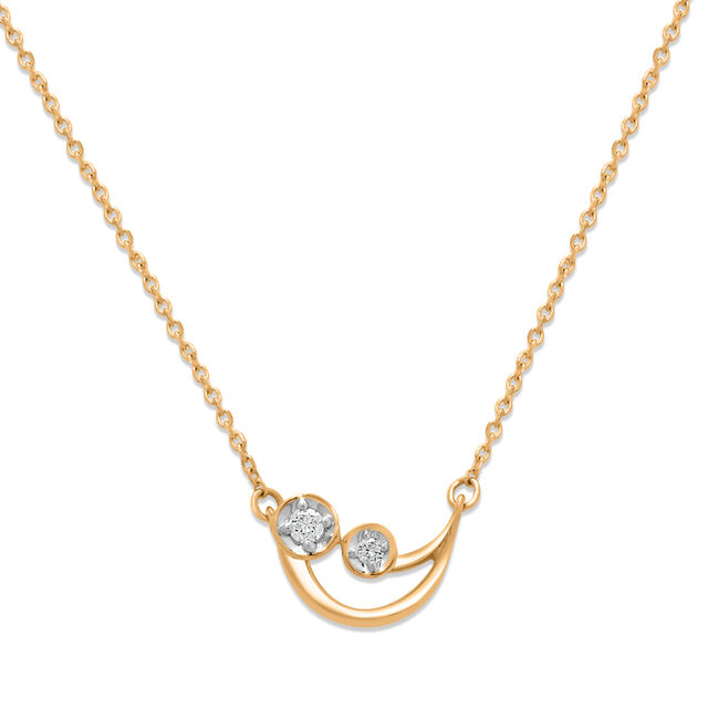 Mamma Mia 14 KT Yellow Gold Luna Love  Pendant with Chain for Kids,,hi-res image number null