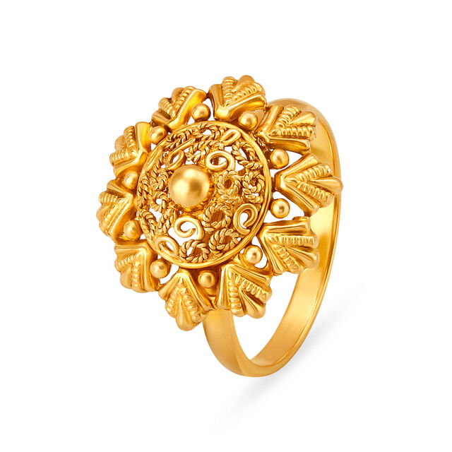Ravishing 22 Karat Gold Traditional Finger Ring,,hi-res image number null