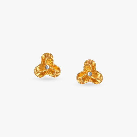 Happy Buds Gold Stud Earrings for Kids