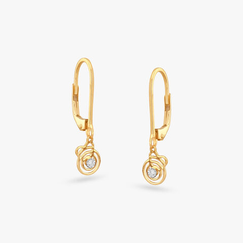 Little Swirls Diamond Hoop Earrings For Kids