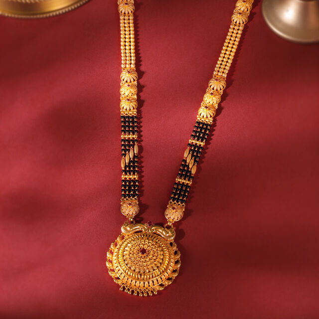 Gold Mangalsutra Chain Designs With Price In Tanishq Palatial